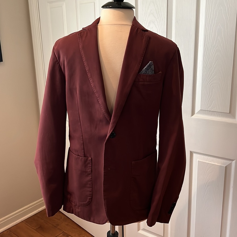 Italian Blazer Cotton Burgundy